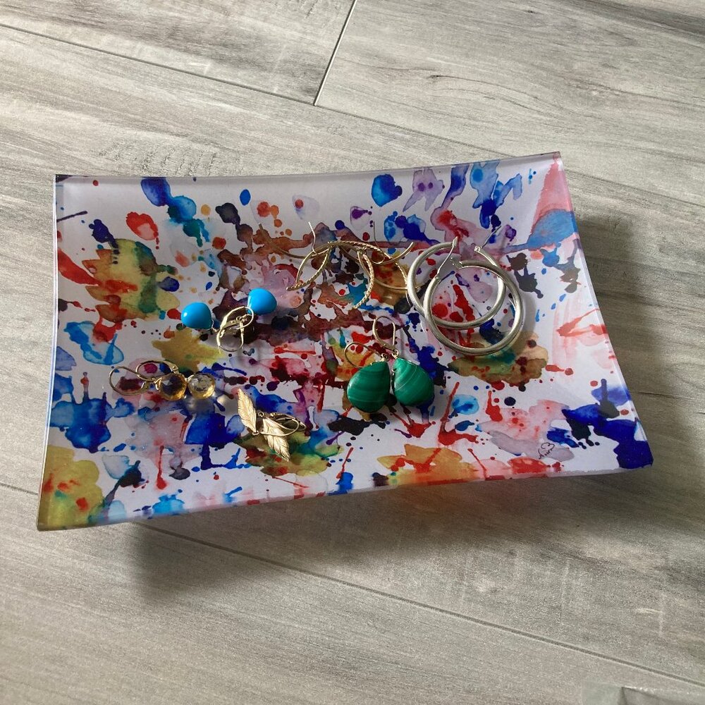 NWT Artisan Glass, Rectangular Plate Tray LAST ONE, OOAK - HOME
